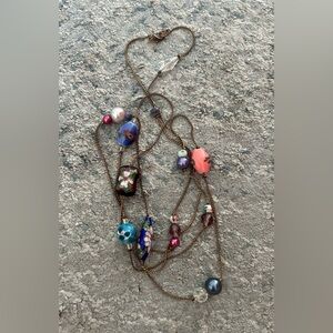Cloisonne and bead necklace